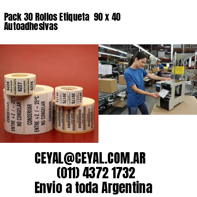 Pack 30 Rollos Etiqueta  90 x 40 Autoadhesivas