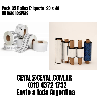 Pack 35 Rollos Etiqueta  20 x 40 Autoadhesivas