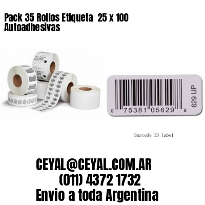 Pack 35 Rollos Etiqueta  25 x 100 Autoadhesivas