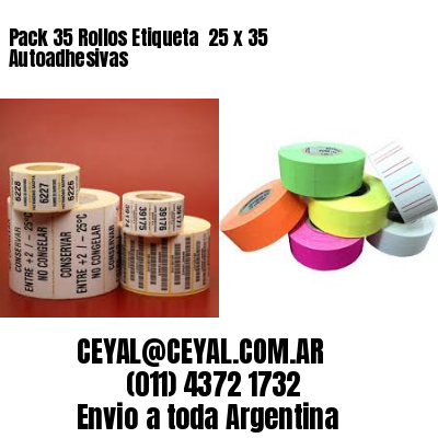 Pack 35 Rollos Etiqueta  25 x 35 Autoadhesivas