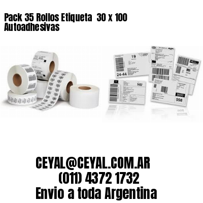 Pack 35 Rollos Etiqueta  30 x 100 Autoadhesivas
