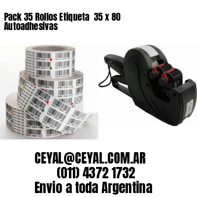 Pack 35 Rollos Etiqueta  35 x 80 Autoadhesivas
