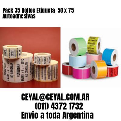 Pack 35 Rollos Etiqueta  50 x 75 Autoadhesivas