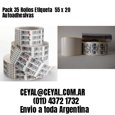 Pack 35 Rollos Etiqueta  55 x 20 Autoadhesivas