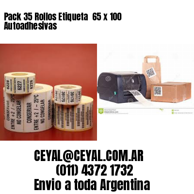 Pack 35 Rollos Etiqueta  65 x 100 Autoadhesivas