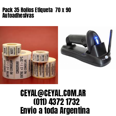 Pack 35 Rollos Etiqueta  70 x 90 Autoadhesivas