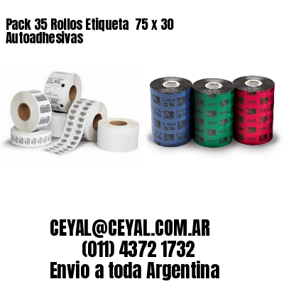 Pack 35 Rollos Etiqueta  75 x 30 Autoadhesivas