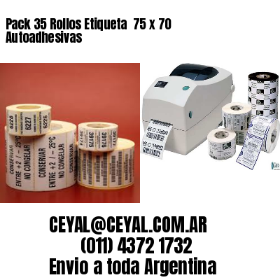 Pack 35 Rollos Etiqueta  75 x 70 Autoadhesivas