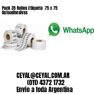 Pack 35 Rollos Etiqueta  75 x 75 Autoadhesivas