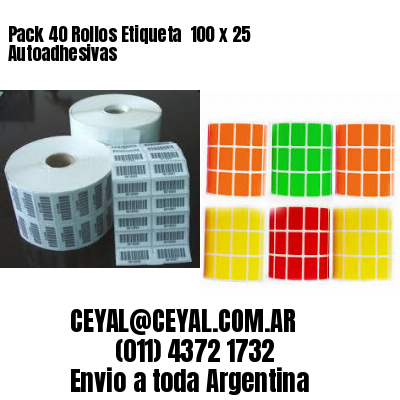 Pack 40 Rollos Etiqueta  100 x 25 Autoadhesivas