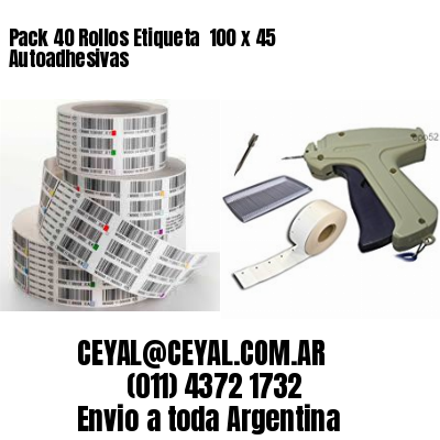 Pack 40 Rollos Etiqueta  100 x 45 Autoadhesivas