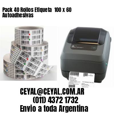 Pack 40 Rollos Etiqueta  100 x 60 Autoadhesivas