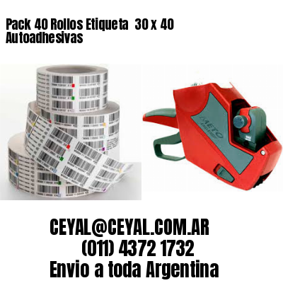 Pack 40 Rollos Etiqueta  30 x 40 Autoadhesivas