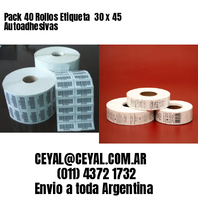 Pack 40 Rollos Etiqueta  30 x 45 Autoadhesivas