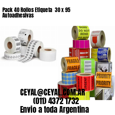 Pack 40 Rollos Etiqueta  30 x 95 Autoadhesivas