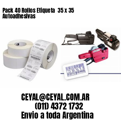 Pack 40 Rollos Etiqueta  35 x 35 Autoadhesivas
