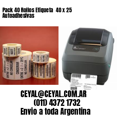 Pack 40 Rollos Etiqueta  40 x 25 Autoadhesivas