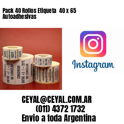 Pack 40 Rollos Etiqueta  40 x 65 Autoadhesivas