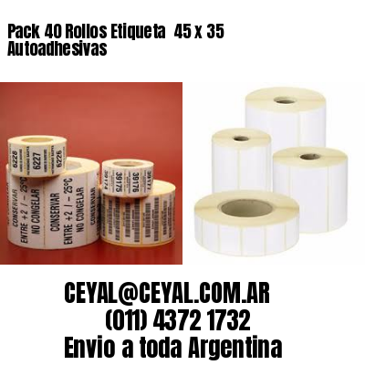 Pack 40 Rollos Etiqueta  45 x 35 Autoadhesivas