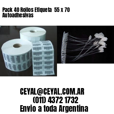 Pack 40 Rollos Etiqueta  55 x 70 Autoadhesivas