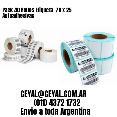 Pack 40 Rollos Etiqueta  70 x 25 Autoadhesivas