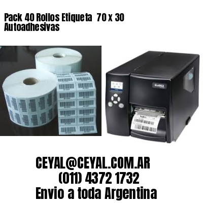Pack 40 Rollos Etiqueta  70 x 30 Autoadhesivas