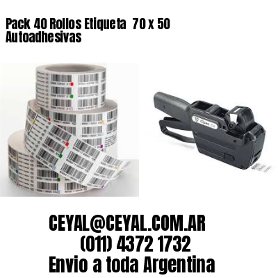 Pack 40 Rollos Etiqueta  70 x 50 Autoadhesivas