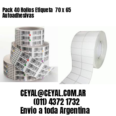 Pack 40 Rollos Etiqueta  70 x 65 Autoadhesivas