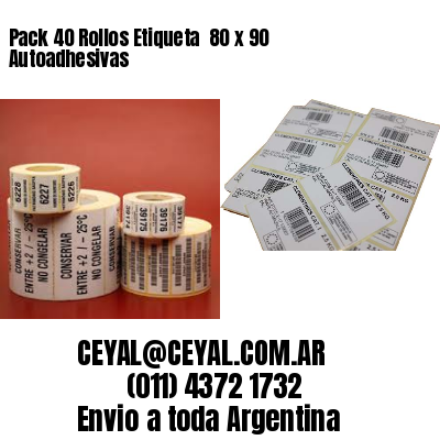 Pack 40 Rollos Etiqueta  80 x 90 Autoadhesivas