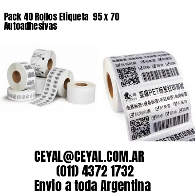 Pack 40 Rollos Etiqueta  95 x 70 Autoadhesivas