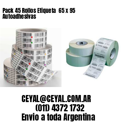 Pack 45 Rollos Etiqueta  65 x 95 Autoadhesivas