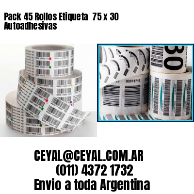 Pack 45 Rollos Etiqueta  75 x 30 Autoadhesivas
