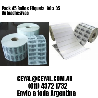 Pack 45 Rollos Etiqueta  90 x 35 Autoadhesivas