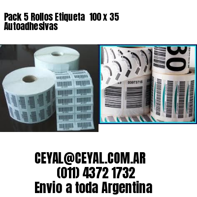 Pack 5 Rollos Etiqueta  100 x 35 Autoadhesivas