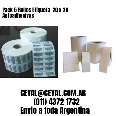 Pack 5 Rollos Etiqueta  20 x 20 Autoadhesivas