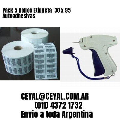 Pack 5 Rollos Etiqueta  30 x 95 Autoadhesivas