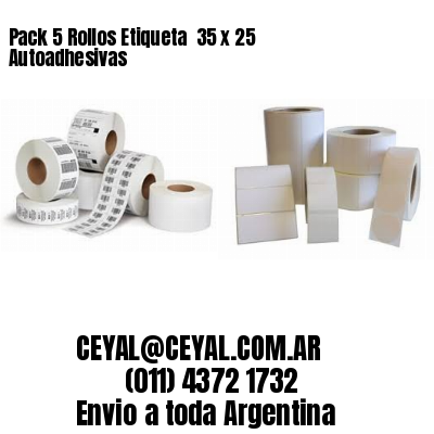 Pack 5 Rollos Etiqueta  35 x 25 Autoadhesivas