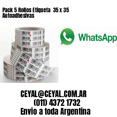 Pack 5 Rollos Etiqueta  35 x 35 Autoadhesivas