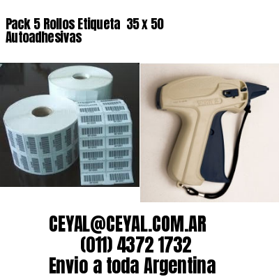 Pack 5 Rollos Etiqueta  35 x 50 Autoadhesivas