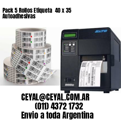Pack 5 Rollos Etiqueta  40 x 35 Autoadhesivas