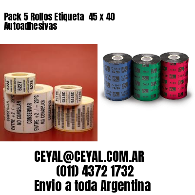 Pack 5 Rollos Etiqueta  45 x 40 Autoadhesivas
