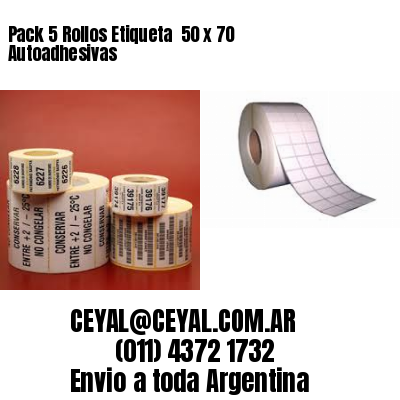 Pack 5 Rollos Etiqueta  50 x 70 Autoadhesivas