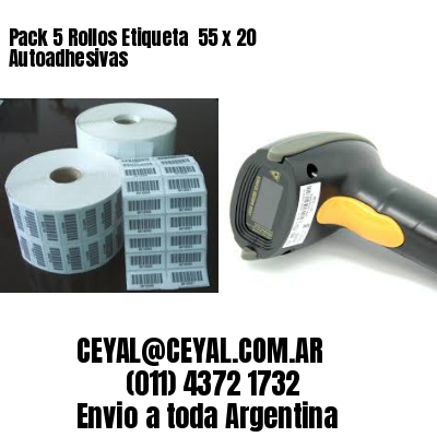 Pack 5 Rollos Etiqueta  55 x 20 Autoadhesivas