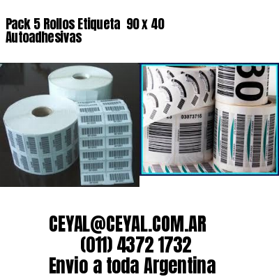 Pack 5 Rollos Etiqueta  90 x 40 Autoadhesivas