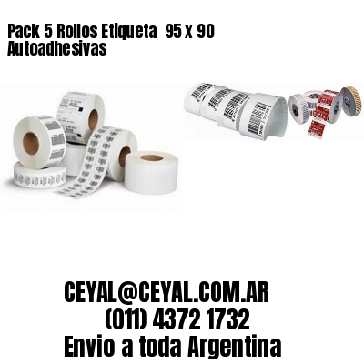 Pack 5 Rollos Etiqueta  95 x 90 Autoadhesivas