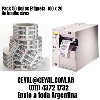 Pack 50 Rollos Etiqueta  100 x 20 Autoadhesivas