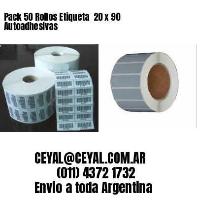 Pack 50 Rollos Etiqueta  20 x 90 Autoadhesivas