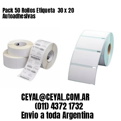 Pack 50 Rollos Etiqueta  30 x 20 Autoadhesivas