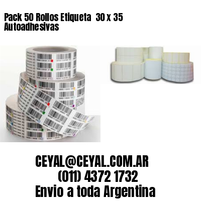 Pack 50 Rollos Etiqueta  30 x 35 Autoadhesivas