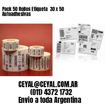 Pack 50 Rollos Etiqueta  30 x 50 Autoadhesivas